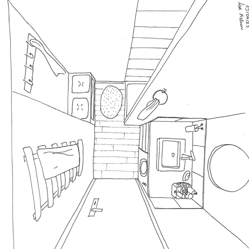 perspective vue d'en haut dessin a la maison atelier galiko
